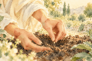 Dromerige handen planten een zaadje Dromerige handen planten een zaadje